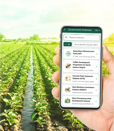 Indian farmers collaborating in fields supported by Meghdoot digital agriculture platform